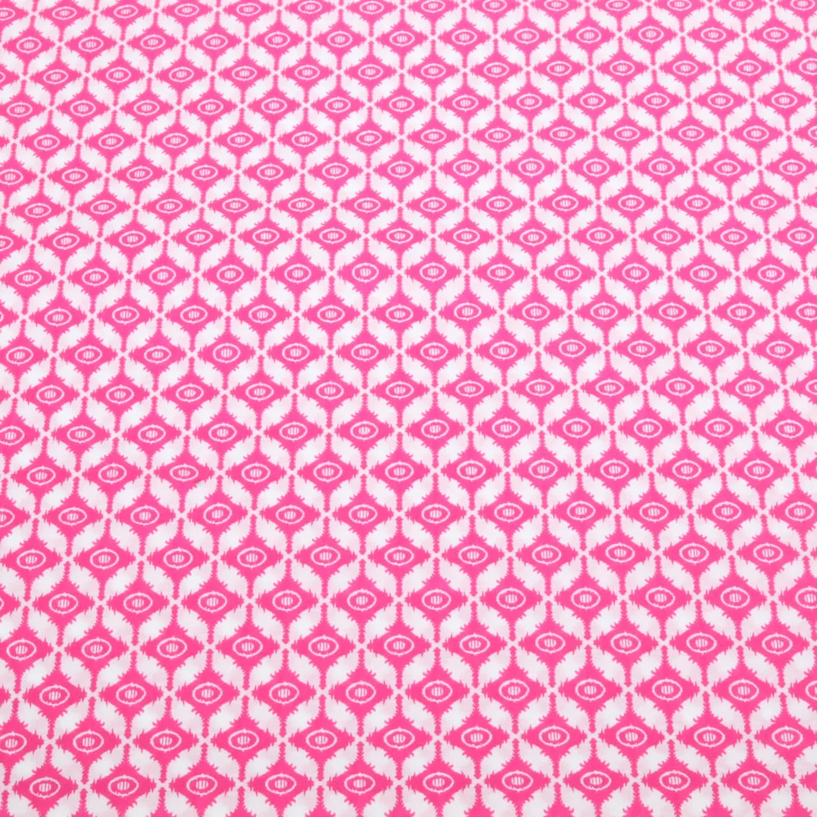 Baumwollvoile "Dalia" Ornamente Weiß Pink