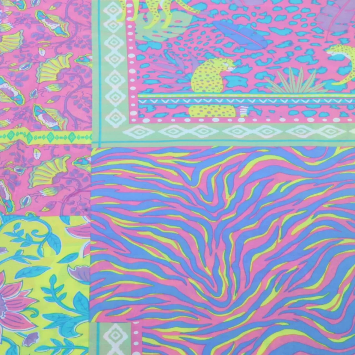 Baumwollvoile "Dalia" Patchwork Gelb Multicolor