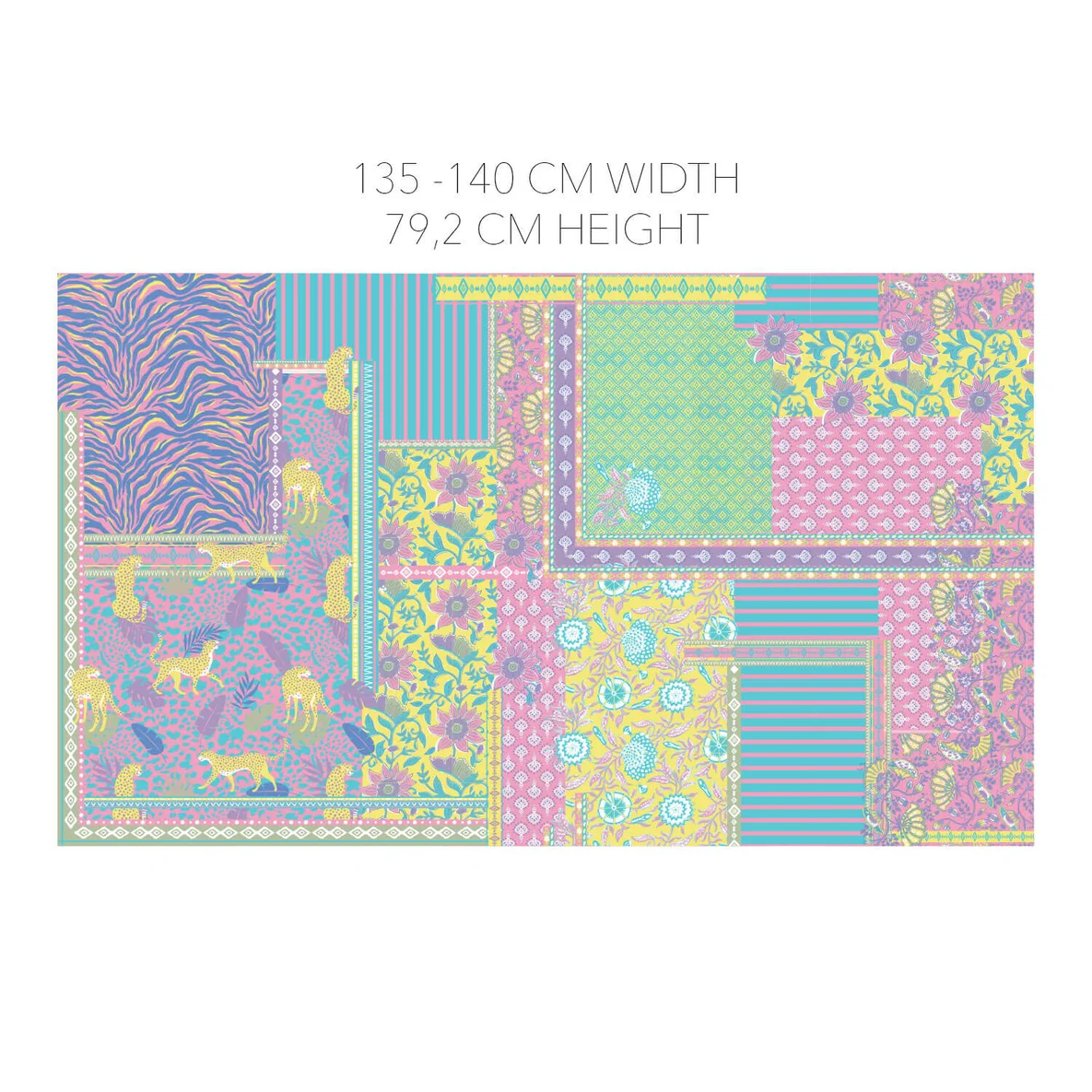 Baumwollvoile "Dalia" Patchwork Gelb Multicolor