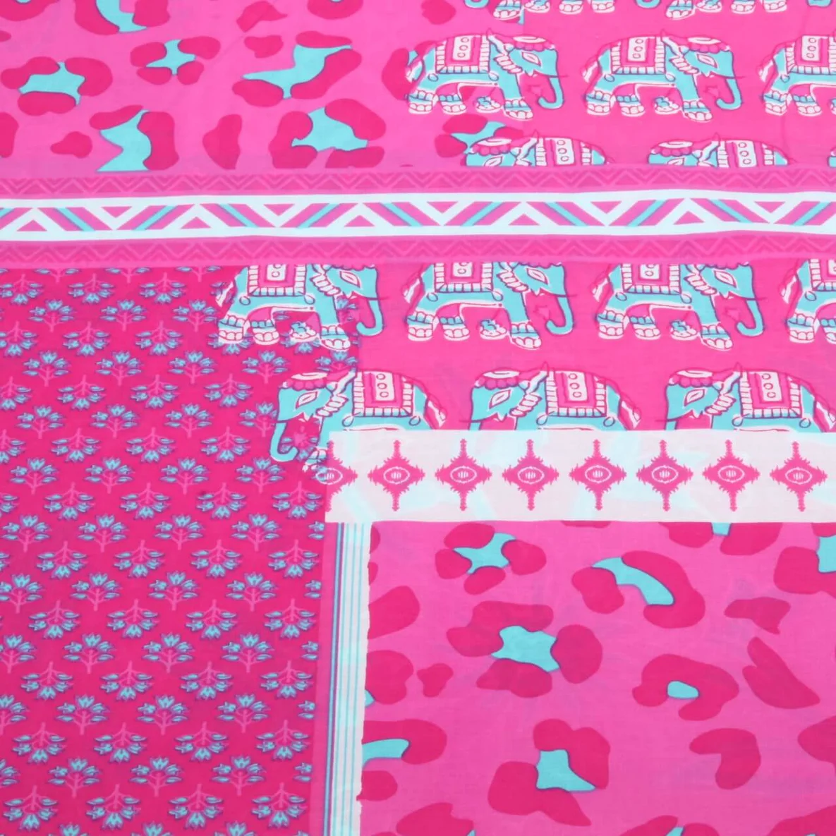 Baumwollvoile "Dalia" Patchwork Pink