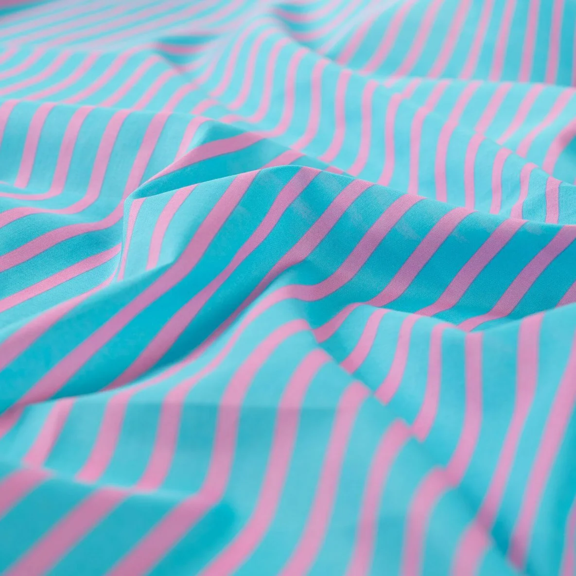 Baumwollvoile "Dalia" Streifen Türkis