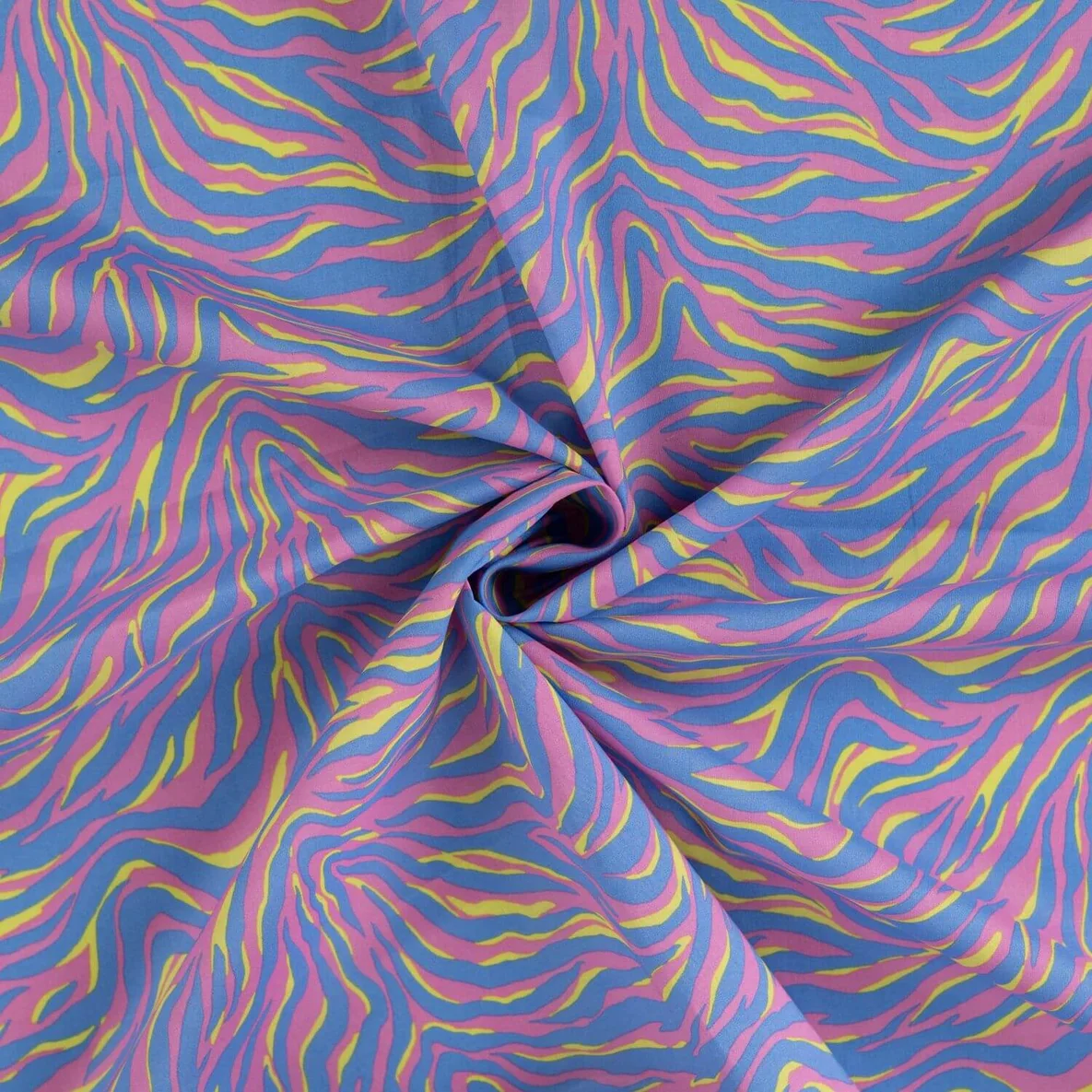 Baumwollvoile "Dalia" Zebra Blau