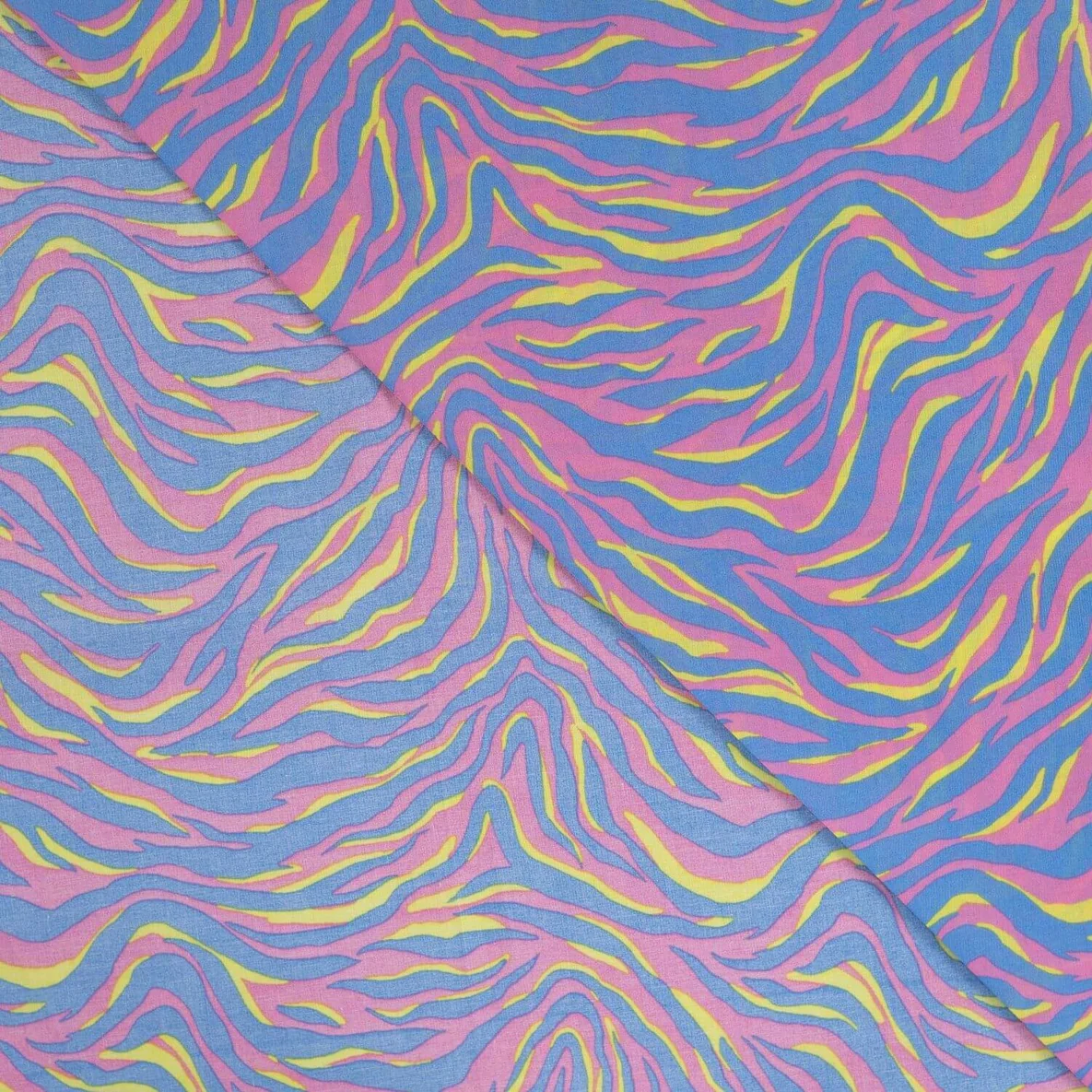Baumwollvoile "Dalia" Zebra Blau