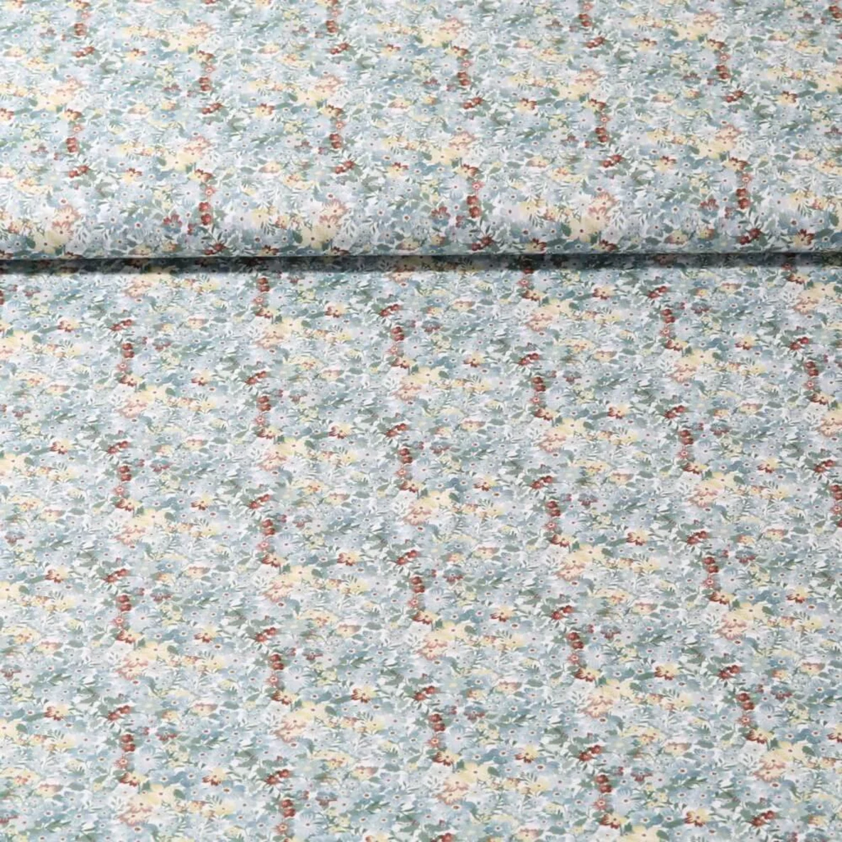 Baumwollvoile Digitaldruck Blüten Mint