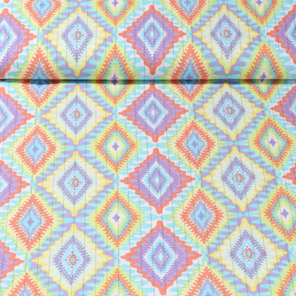 Baumwollvoile Lurex Mosaik Gelb