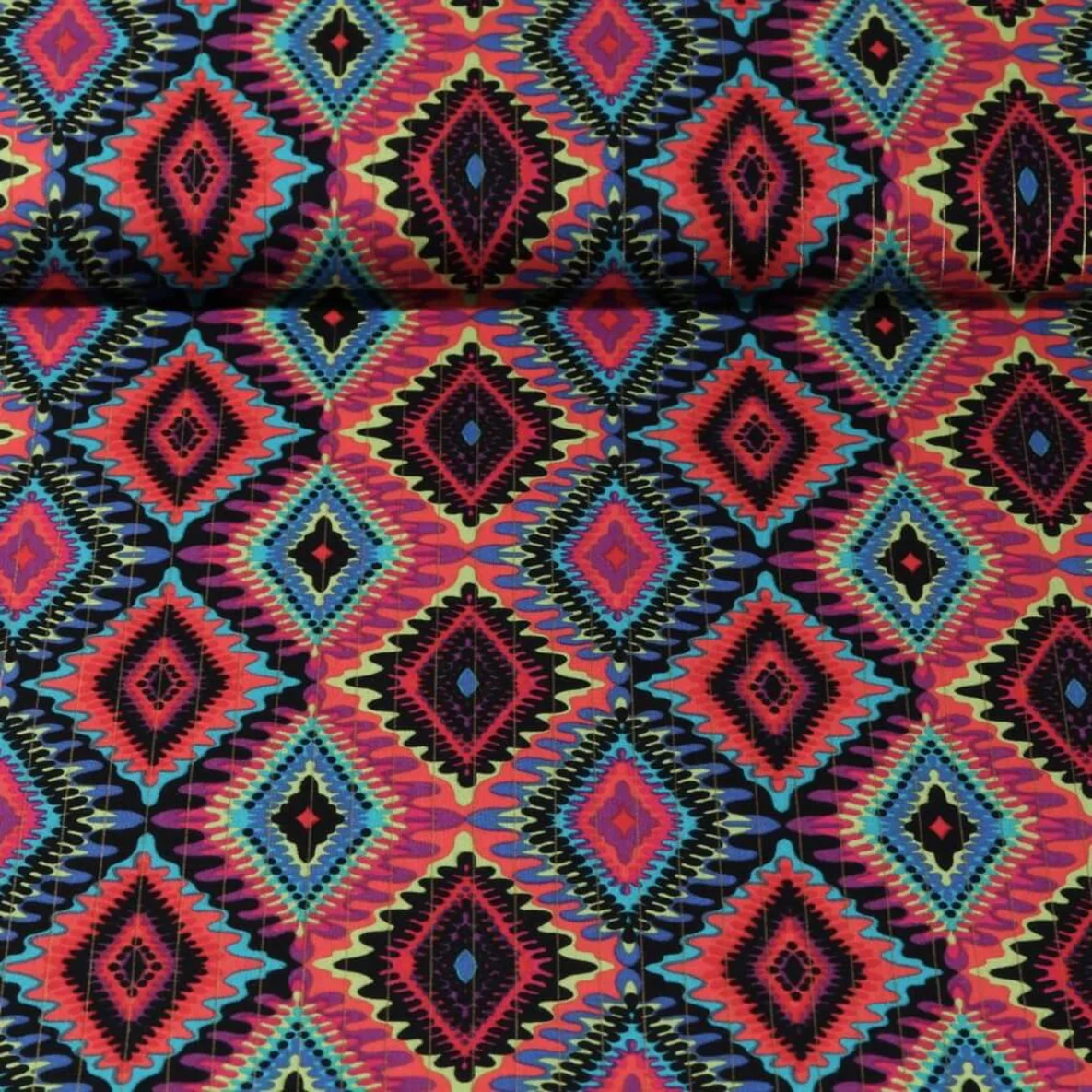 Baumwollvoile Lurex Mosaik Rot 