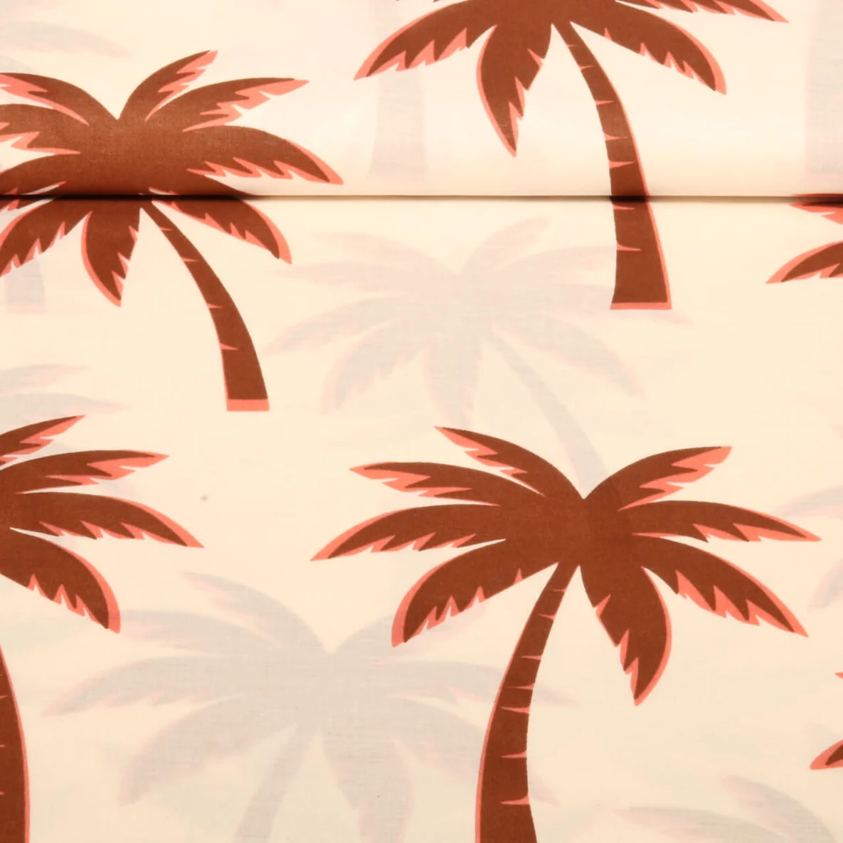 Baumwollvoile Palmen Ecru