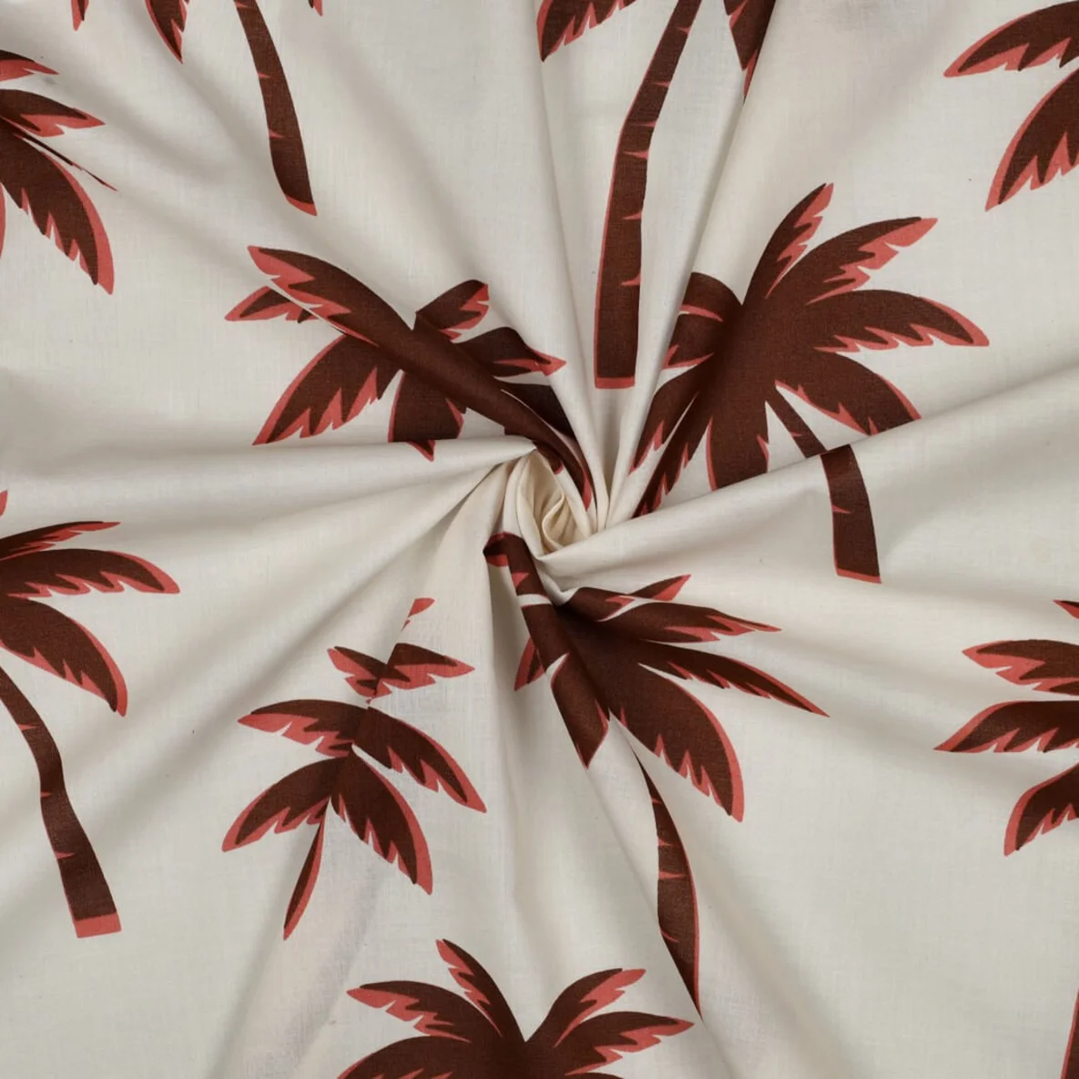 Baumwollvoile Palmen Ecru