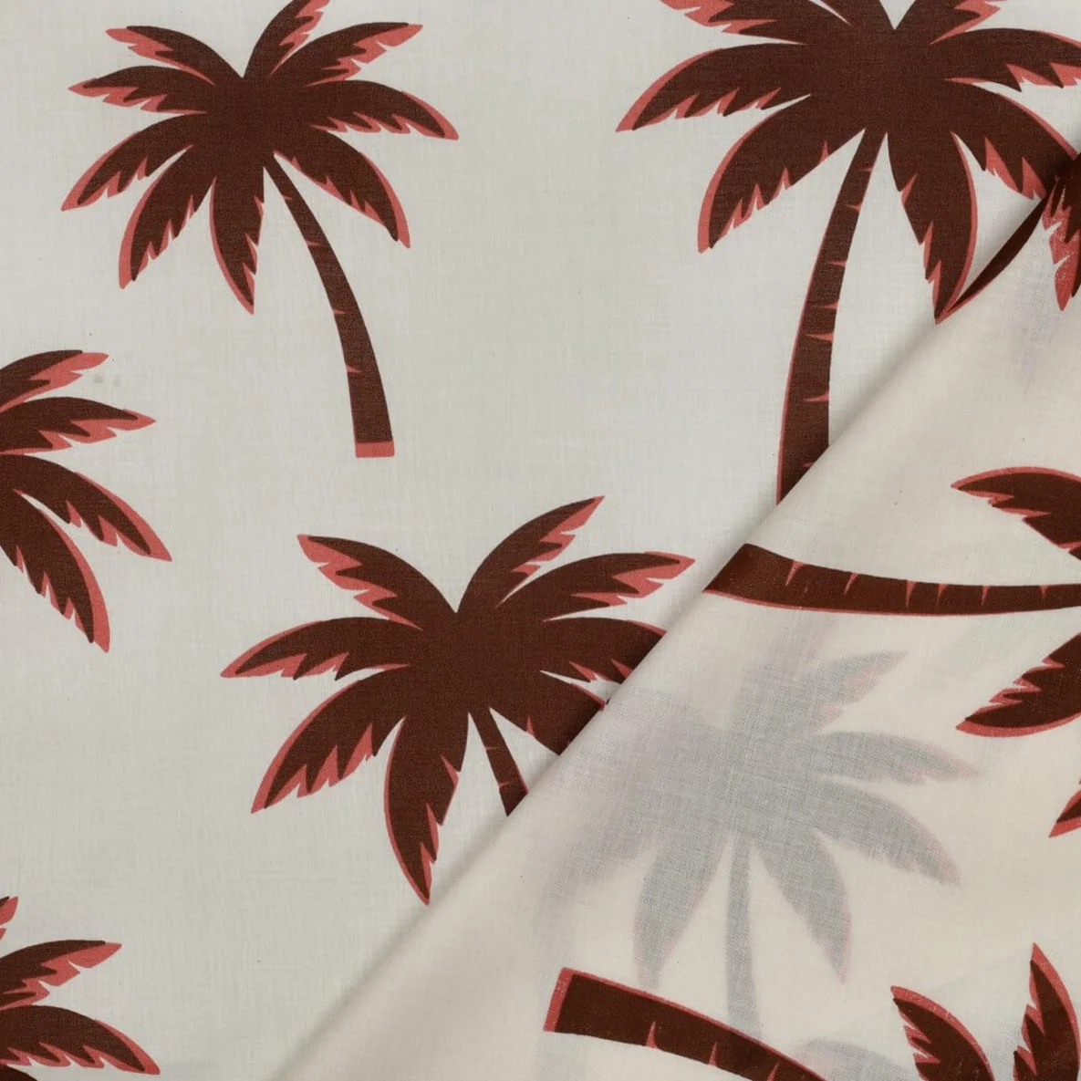 Baumwollvoile Palmen Ecru