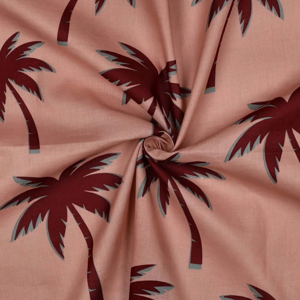 Baumwollvoile Palmen Rosa