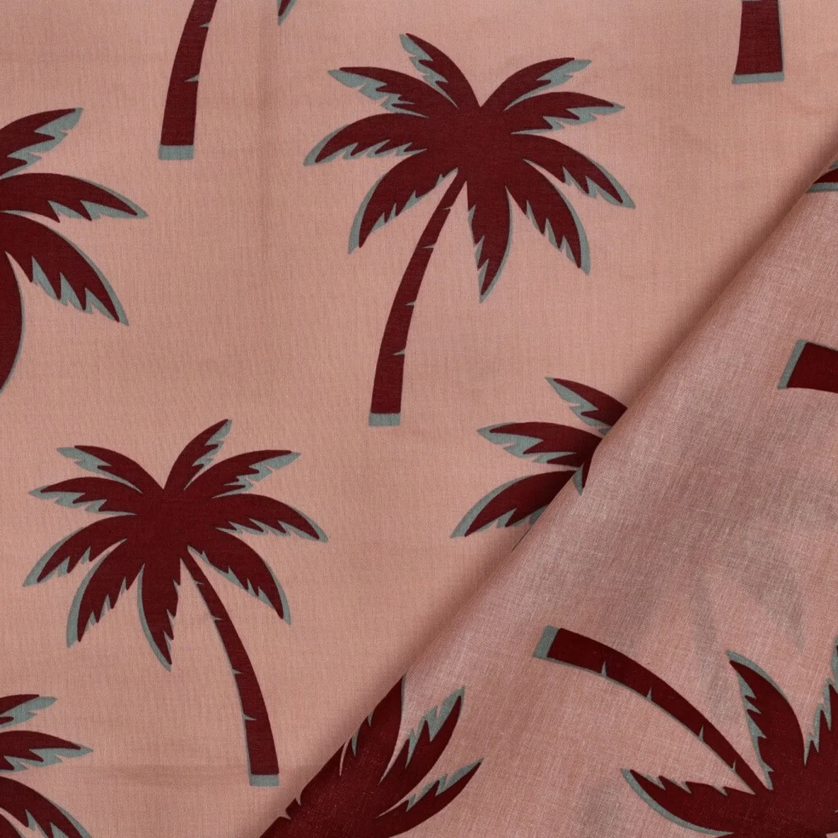 Baumwollvoile Palmen Rosa