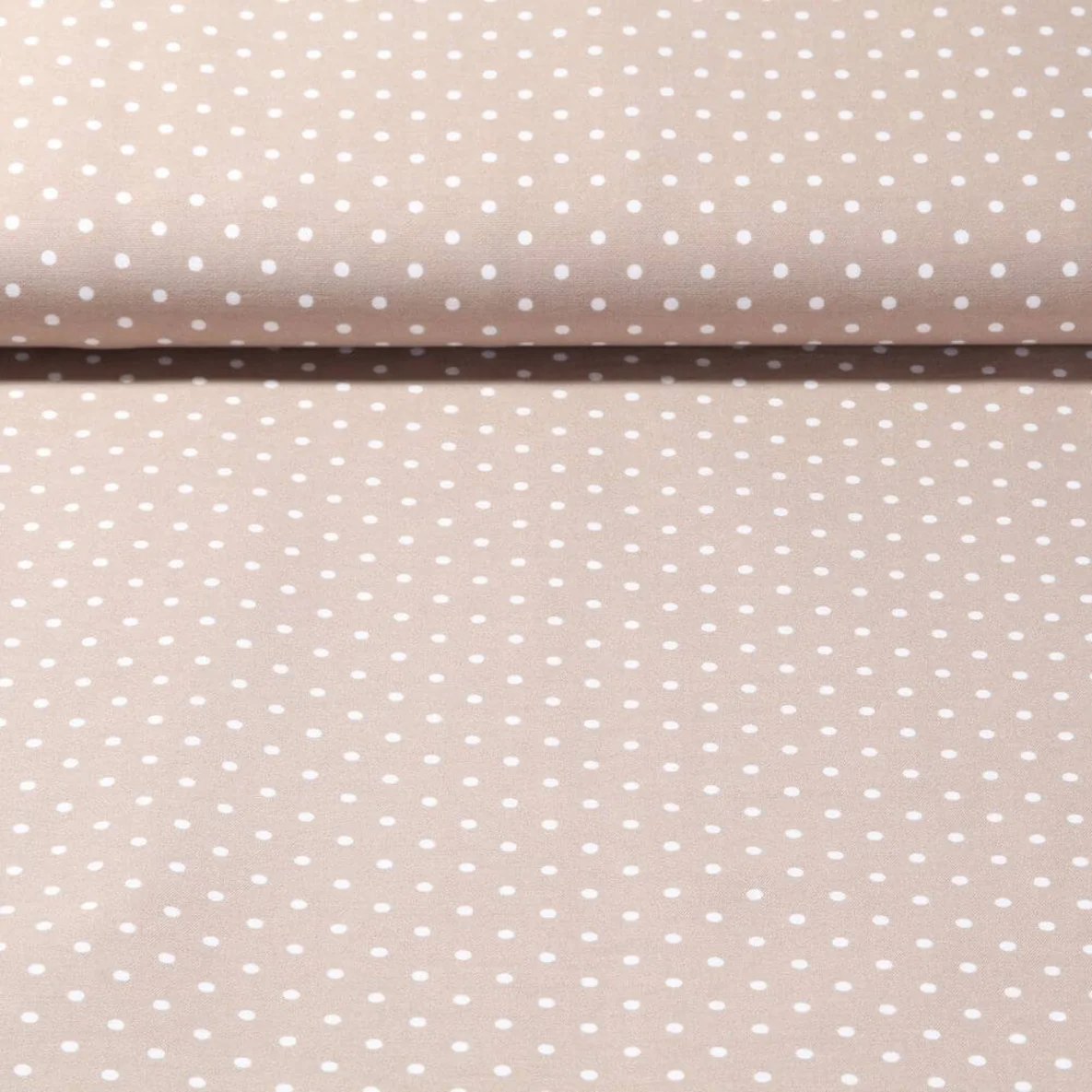 Bengaline Stretch-Stoff Punkte Beige