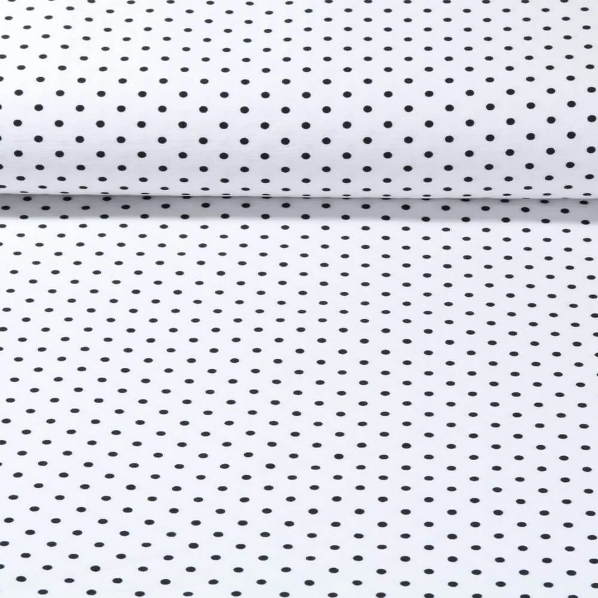 Bengaline Stretch-Stoff Punkte Weiß
