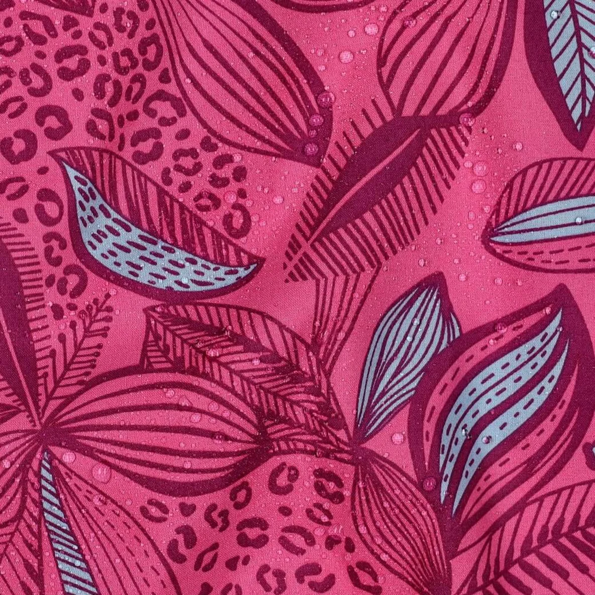 Beschichtete Baumwolle Blätter Fuchsia