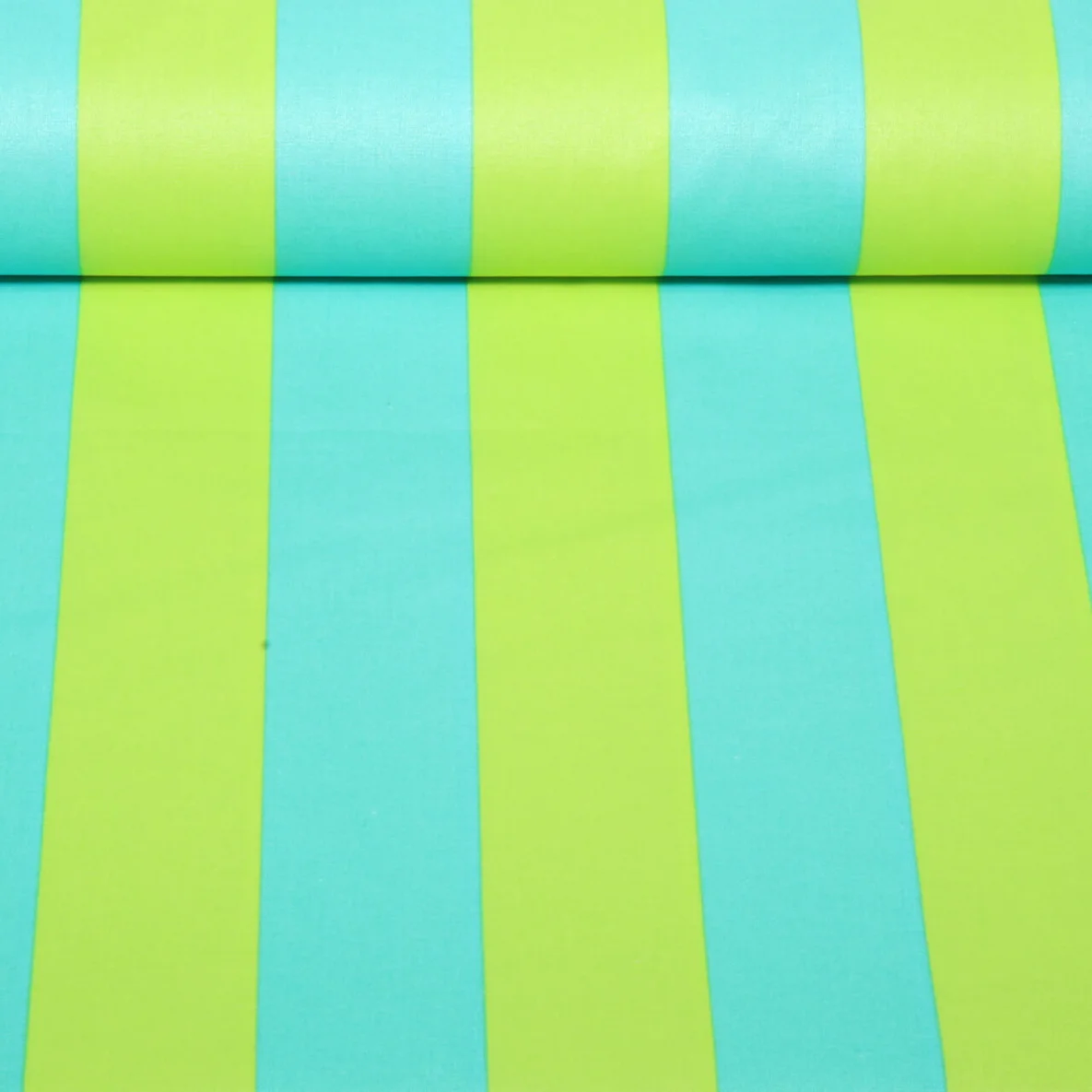 Beschichtete Baumwolle  Blockstreifen 6cm Blau Kiwi