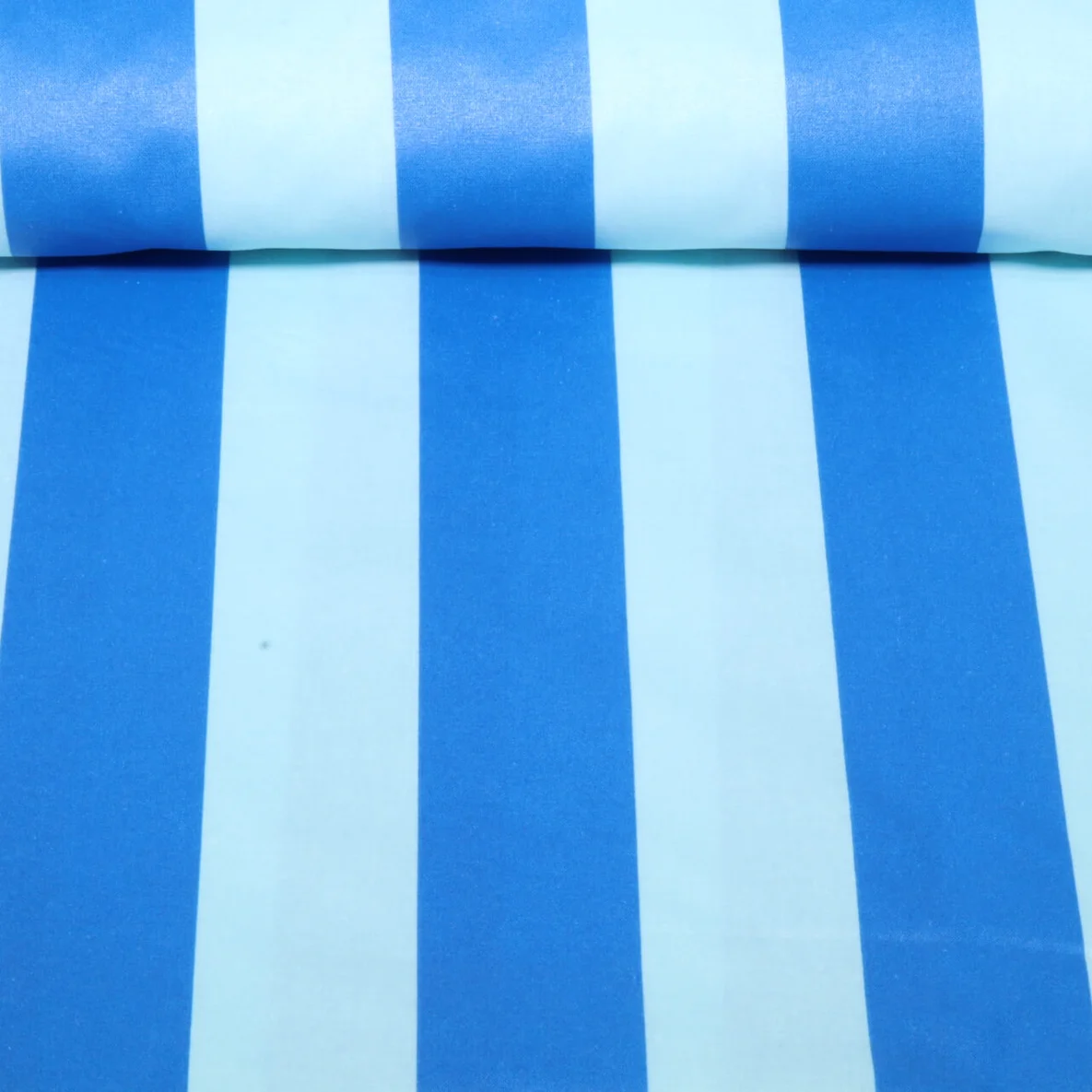 Beschichtete Baumwolle  Blockstreifen 6cm Hellblau Blau