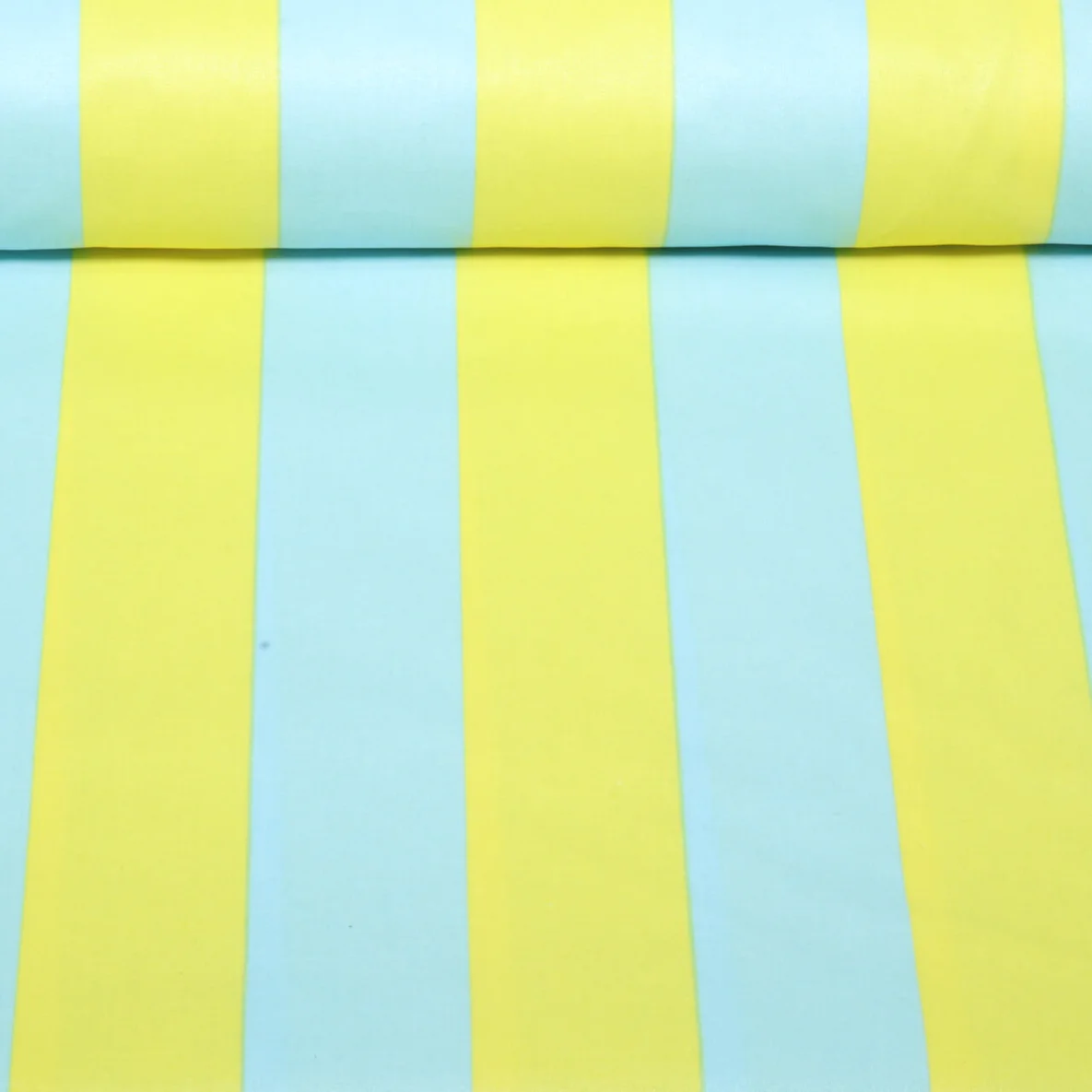 Beschichtete Baumwolle  Blockstreifen 6cm Hellblau Gelb