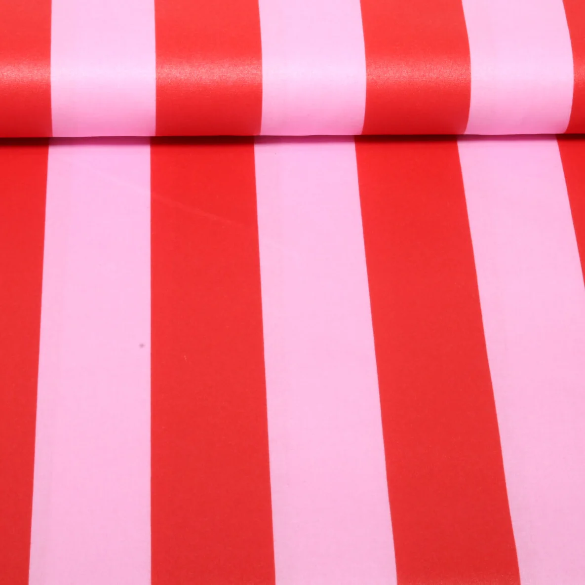 Beschichtete Baumwolle  Blockstreifen 6cm Rosa Rot