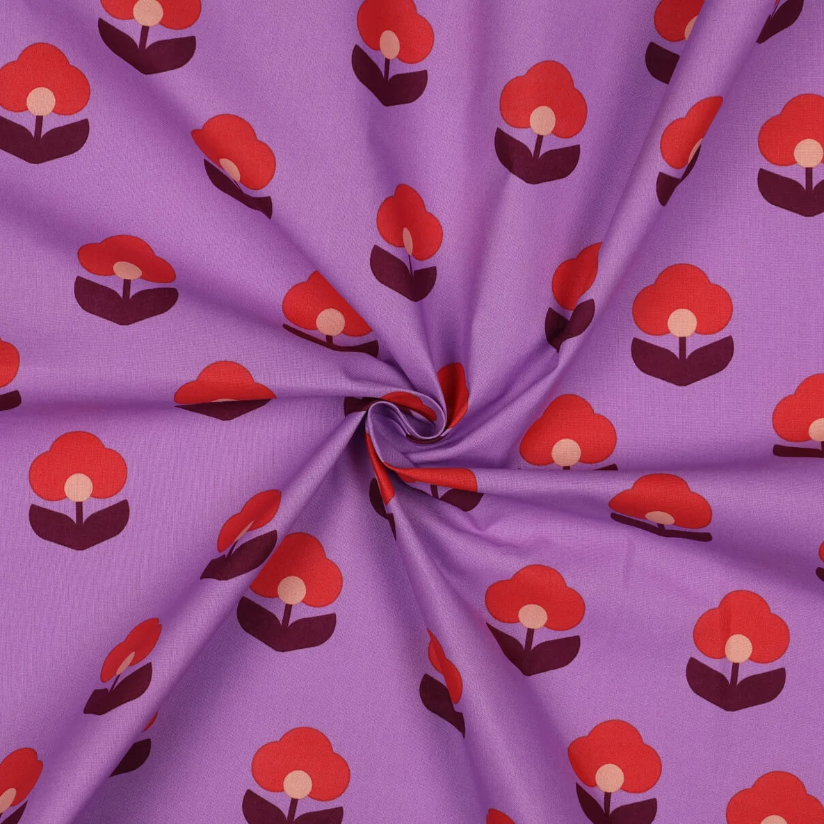 Beschichtete Baumwolle Blumen Lila