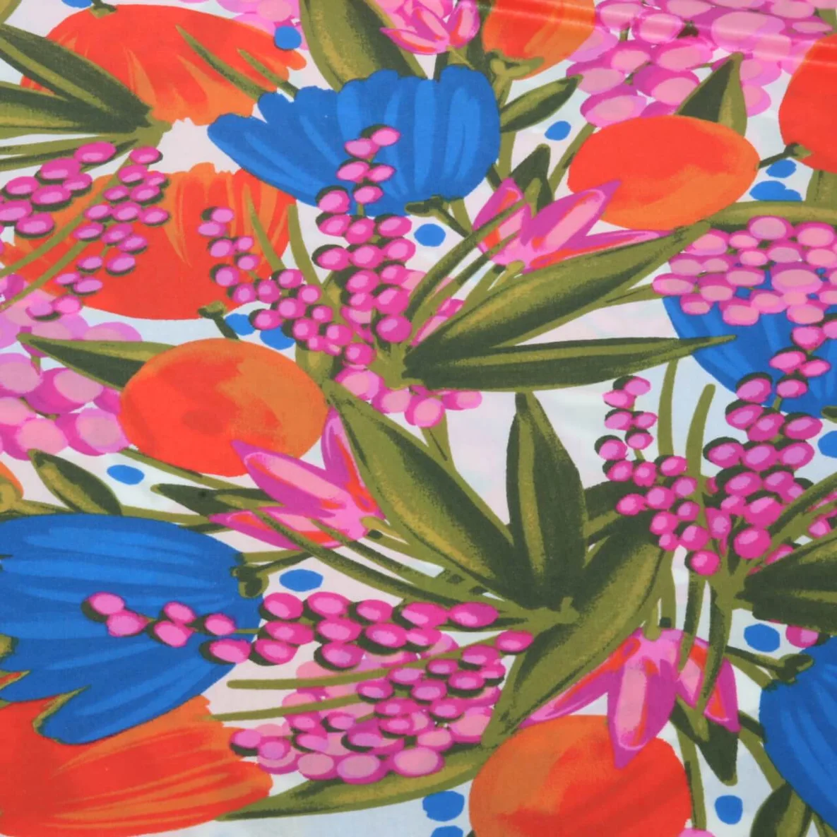 Beschichtete Baumwolle Bunte Blumen Multicolor