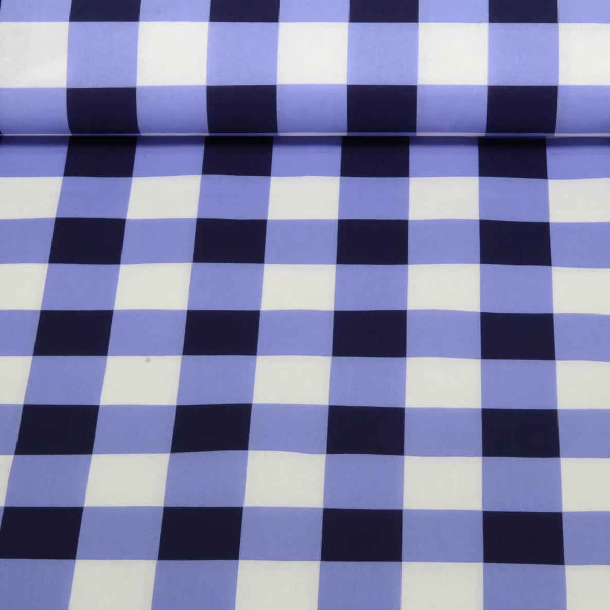 Beschichtete Baumwolle - Karo Blau