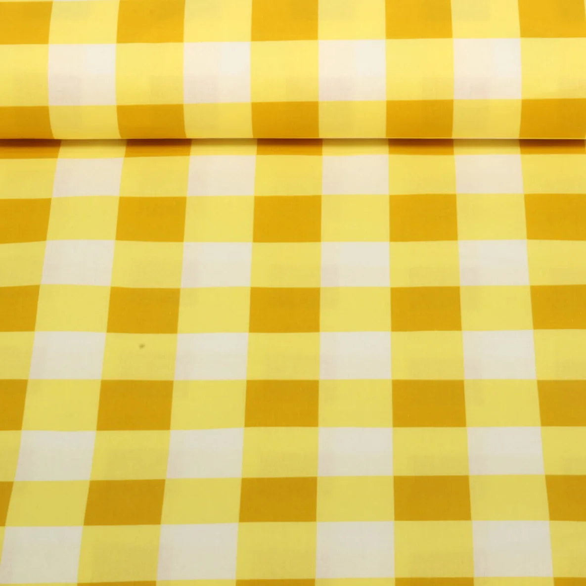 Beschichtete Baumwolle Karo Gelb