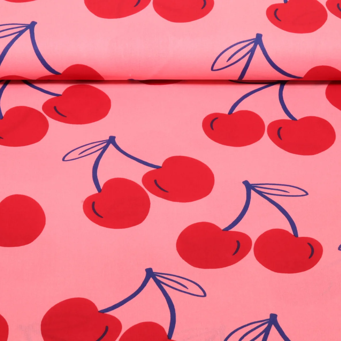 Beschichtete Baumwolle Kirschen Rosa