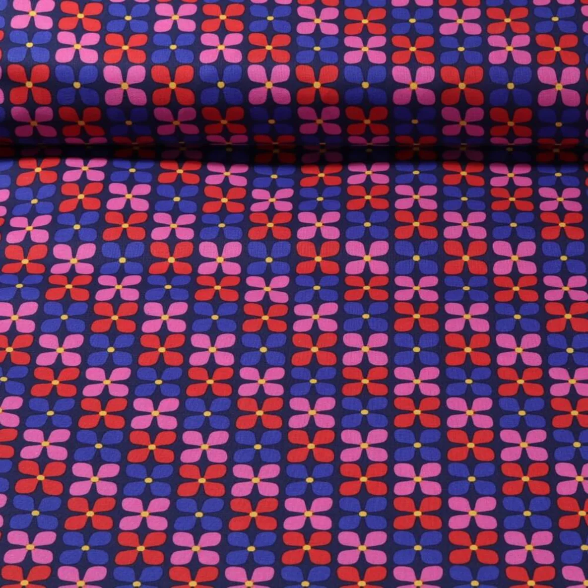 Beschichtete Baumwolle - Kleine Blumen Blau