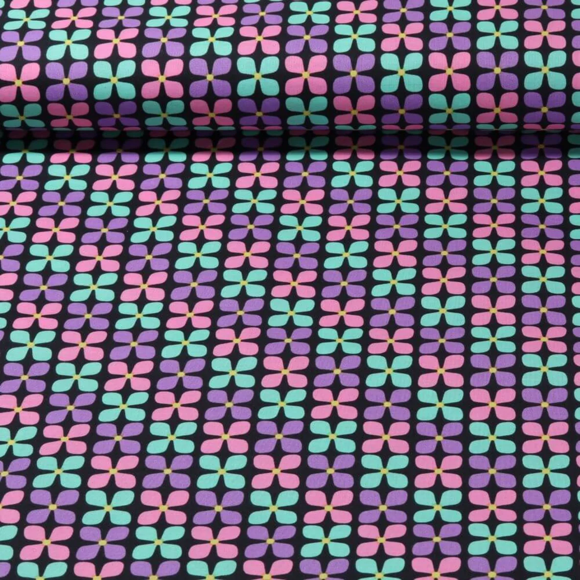 Beschichtete Baumwolle - Kleine Blumen Lila