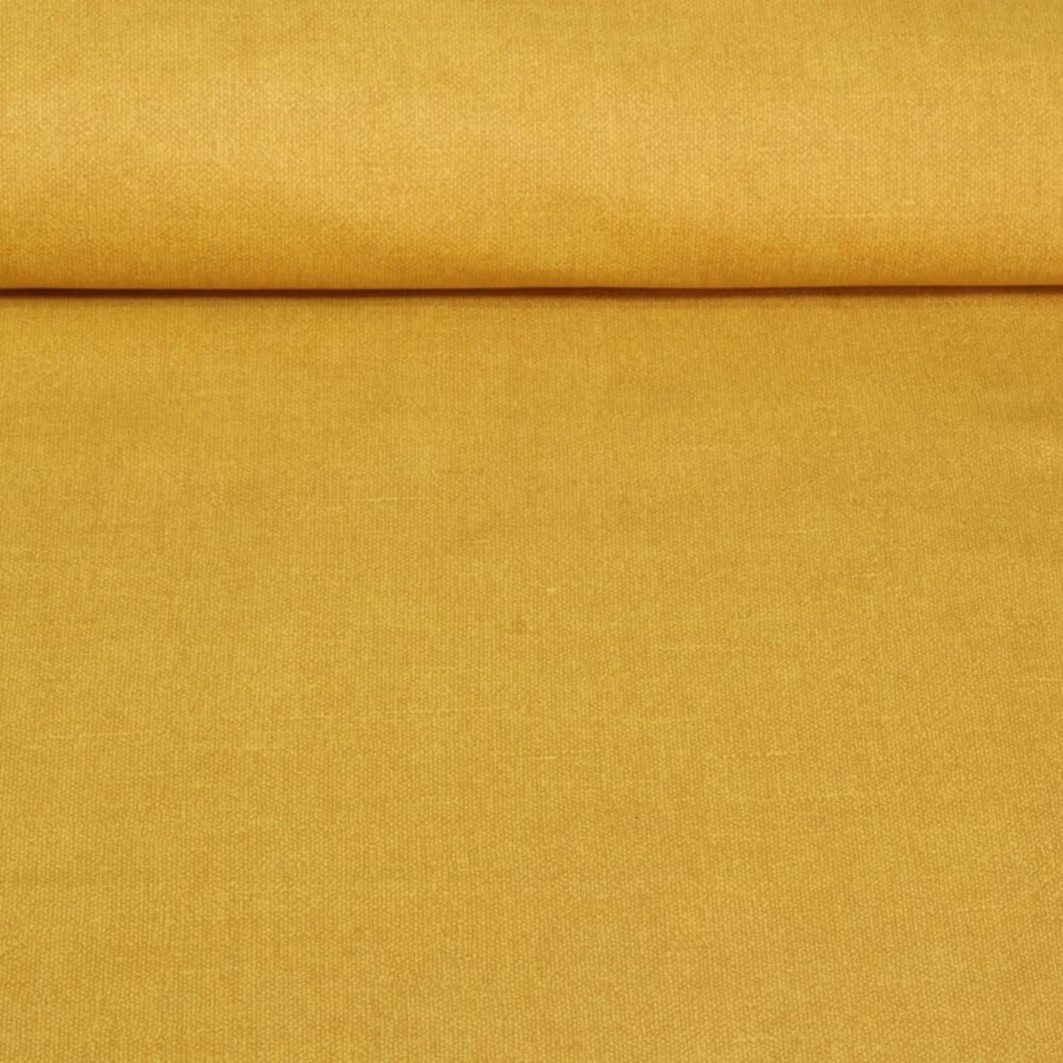 Beschichtete Baumwolle Leinenoptik Curry