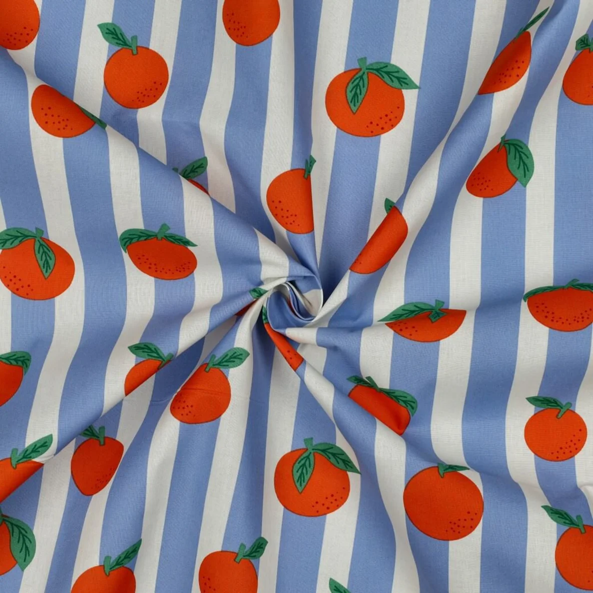 Beschichtete Baumwolle Orangen Blau