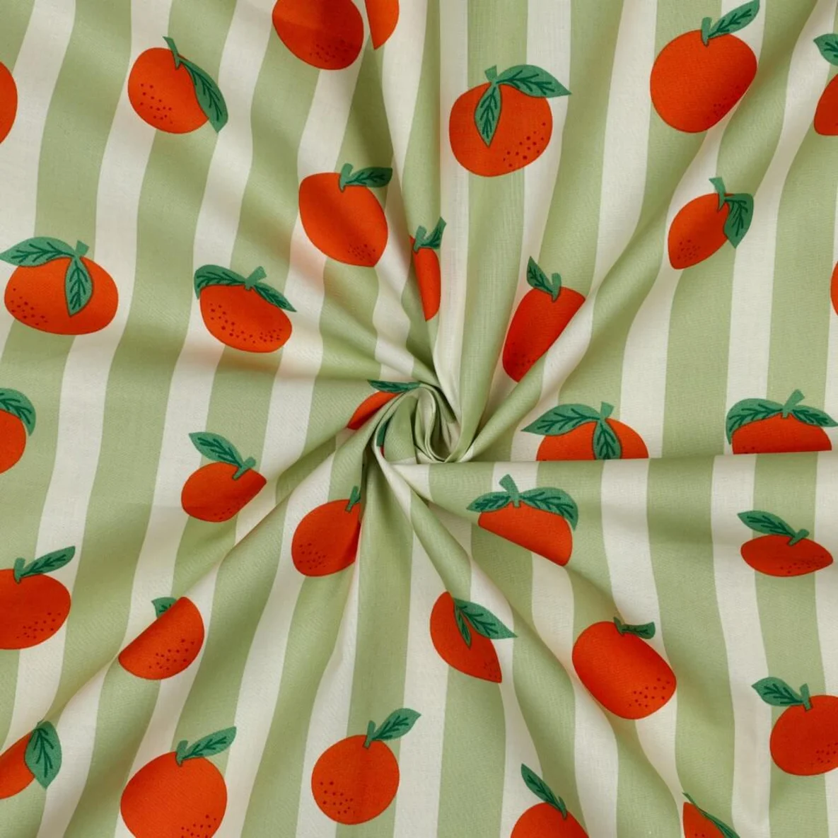 Beschichtete Baumwolle Orangen Grün