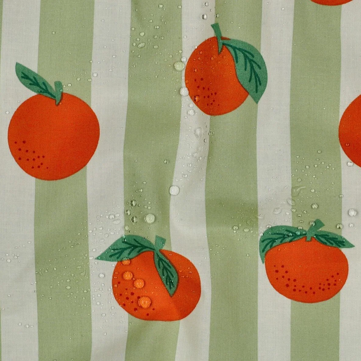 Beschichtete Baumwolle Orangen Grün