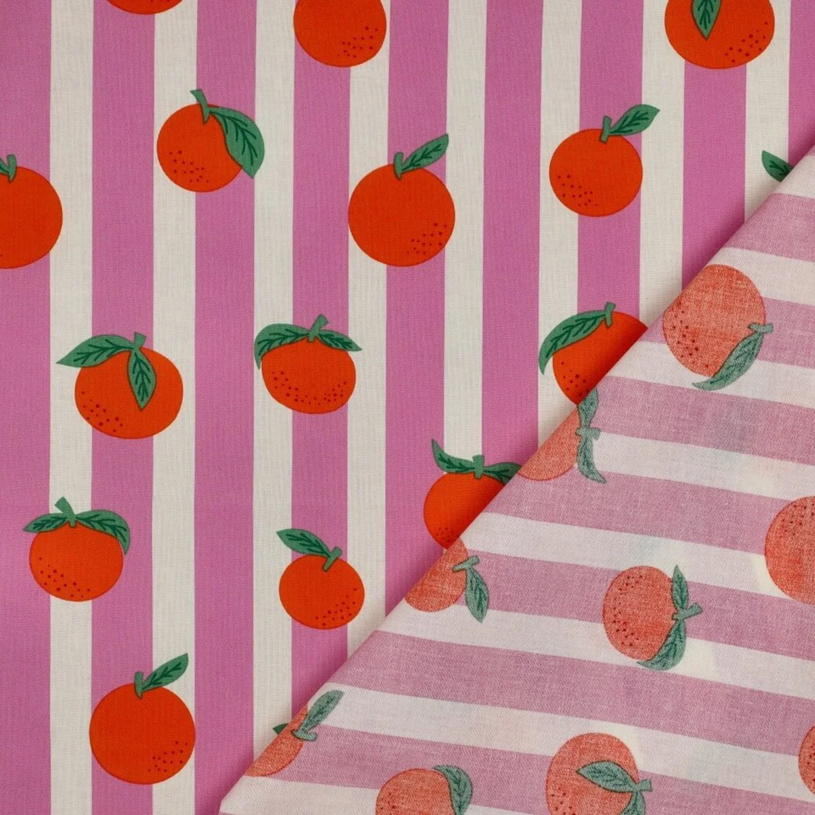 Beschichtete Baumwolle Orangen Pink