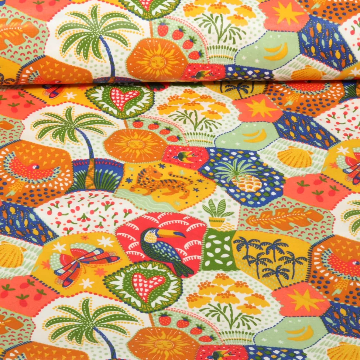 Beschichtete Baumwolle Tropic Muster Multicolor