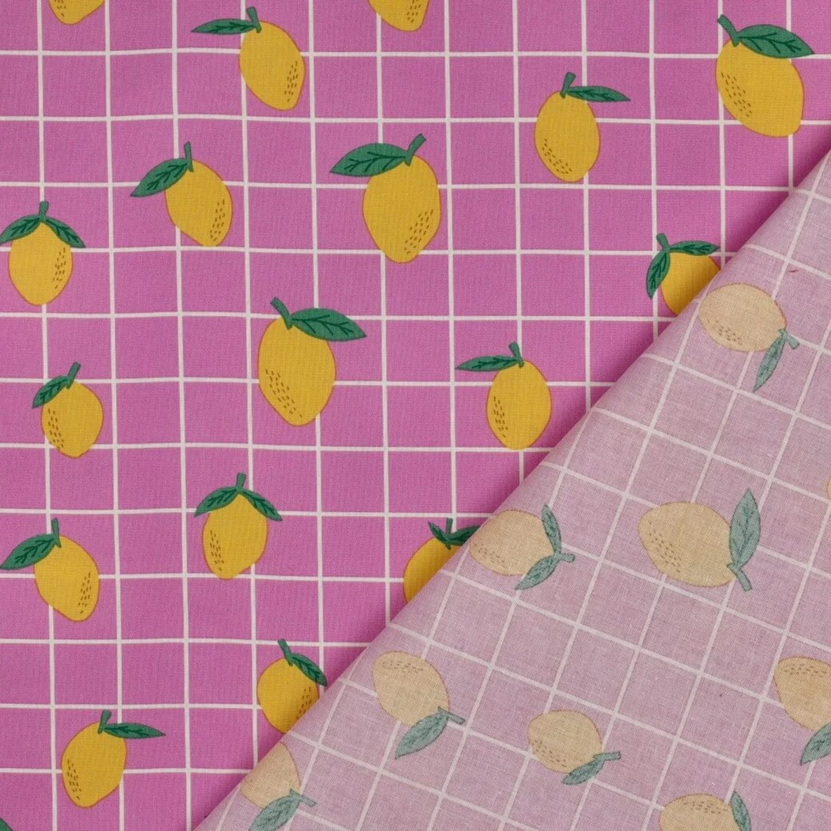 Beschichtete Baumwolle Zitronen Rosa