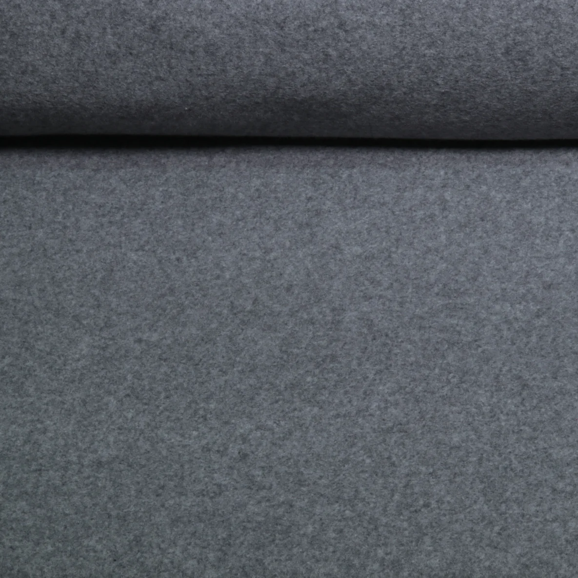 Bio Baumwoll Fleece "Tabea" Uni Dunkelgrau Melange