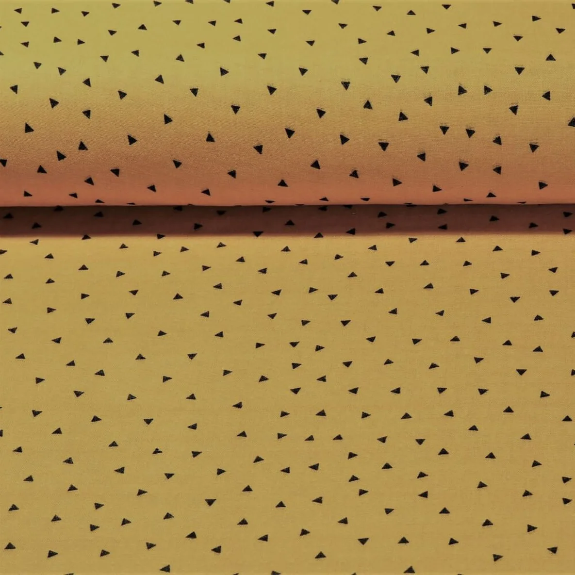 Bio Baumwoll Musselin Kleine Dreiecke Curry