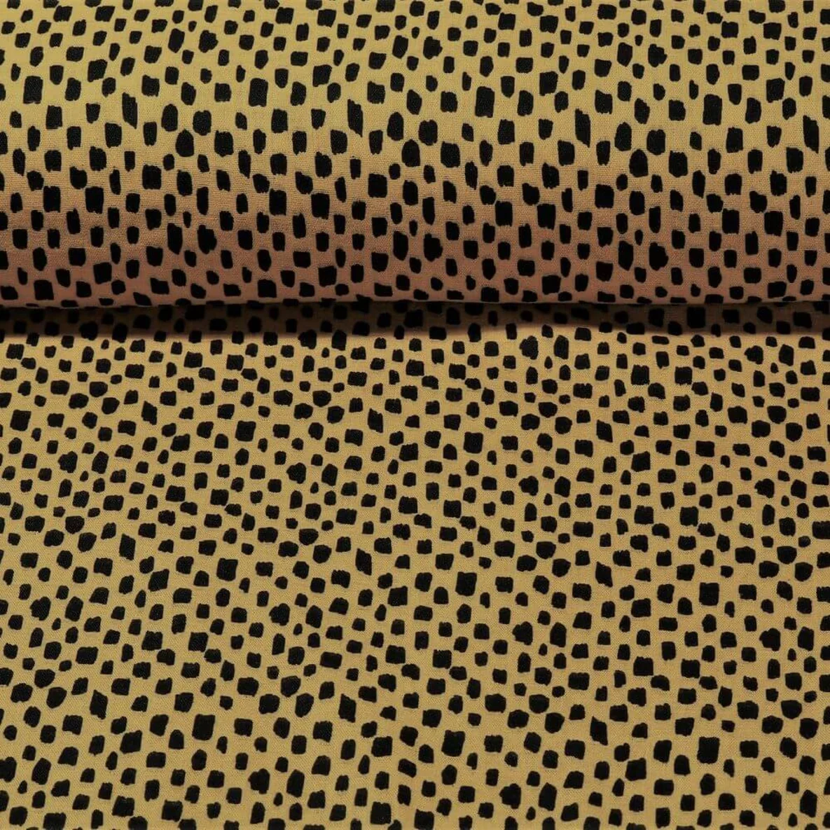 Bio Baumwoll Musselin Striche Curry