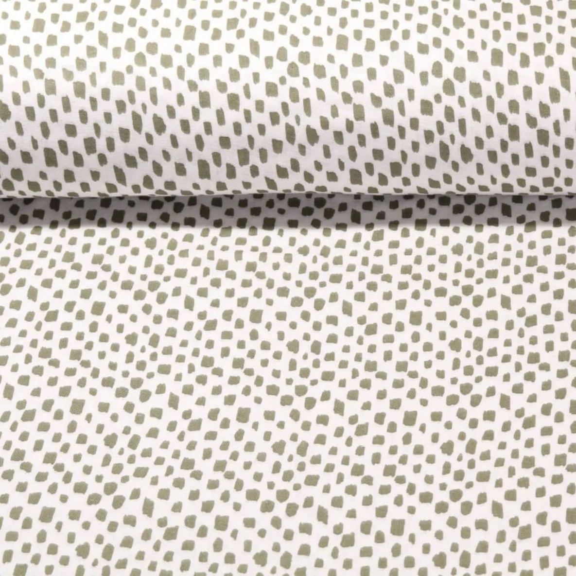 Bio Baumwoll Musselin Striche Ecru Grün