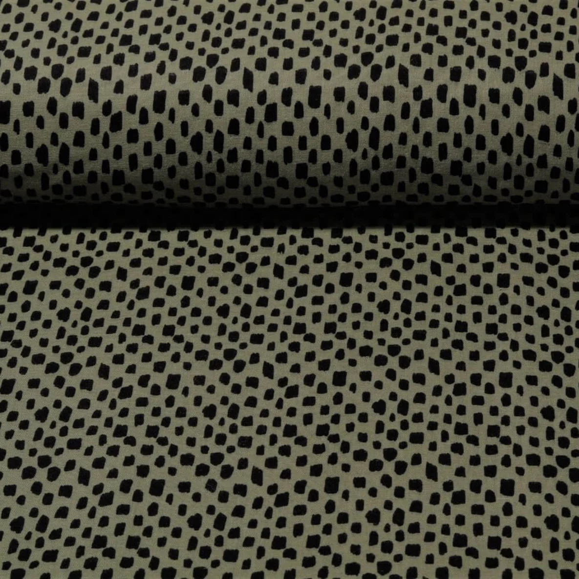 Bio Baumwoll Musselin Striche Olivgrün