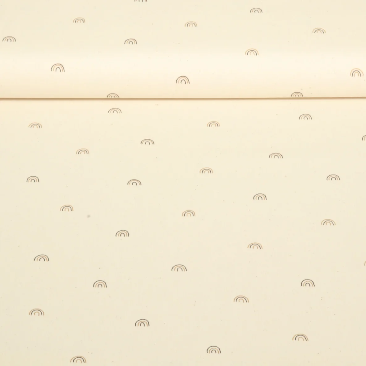 Bio Baumwoll-Popeline Natural Regenbögen Natur