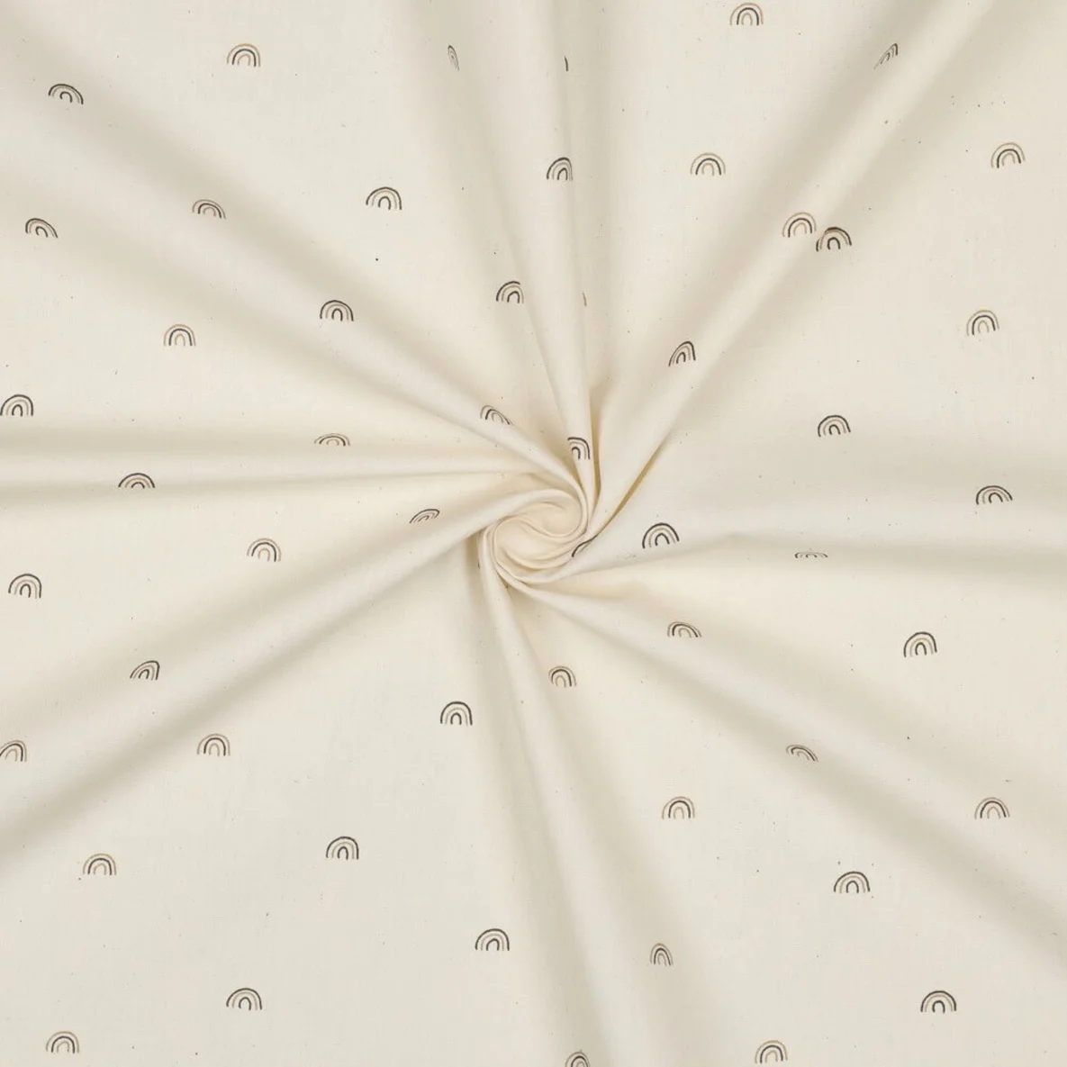 Bio Baumwoll-Popeline Natural Regenbögen Natur