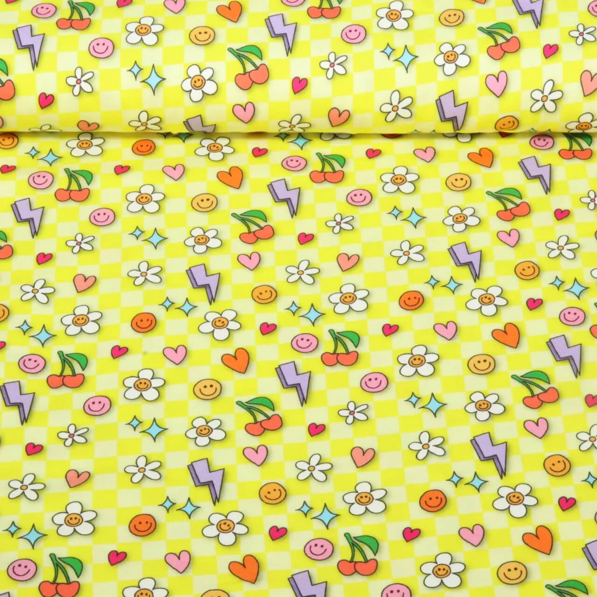 Bio Baumwoll-Satin "Choose your Vibe" Be You Gelb