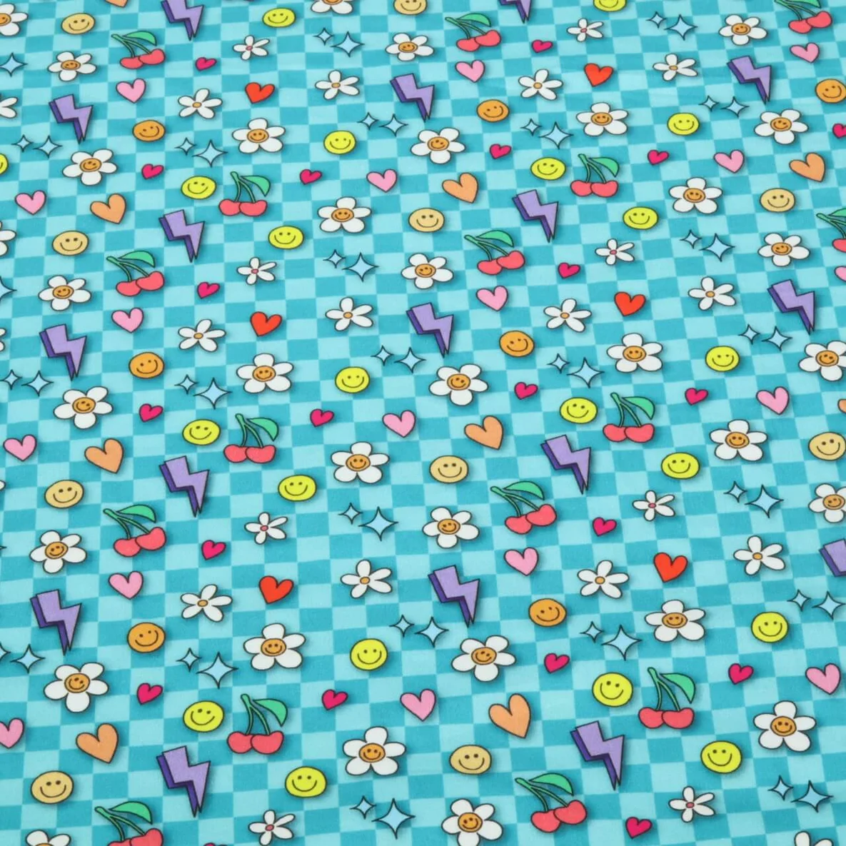 Bio Baumwoll-Satin "Choose your Vibe" Be You Petrol