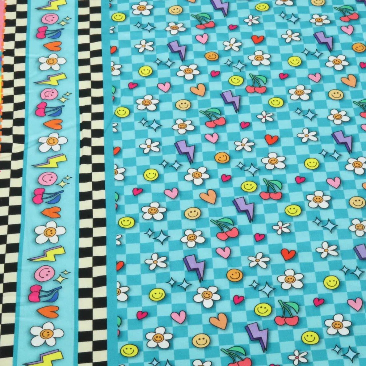 Bio Baumwoll-Satin "Choose your Vibe" Be You Petrol