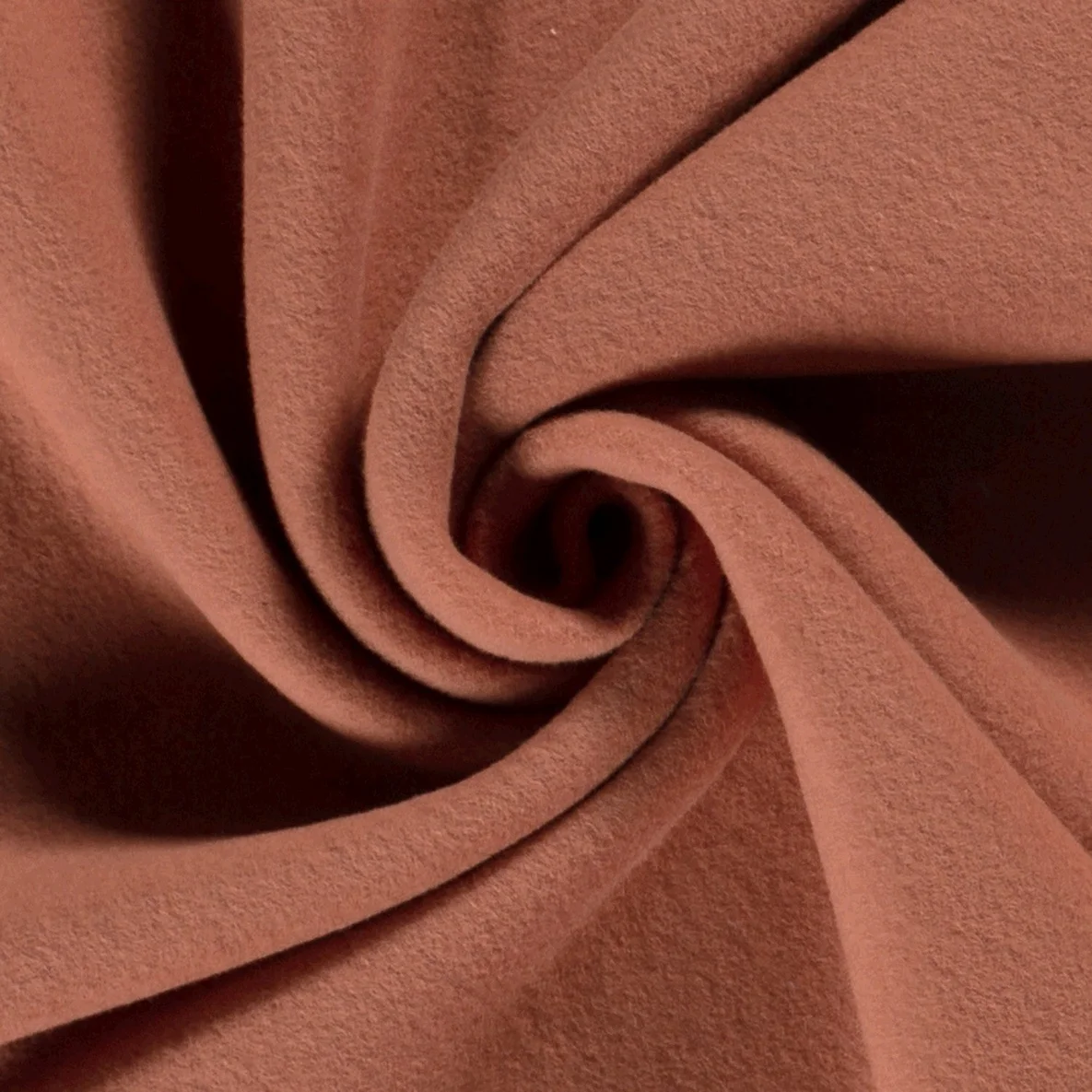 Bio-Baumwollfleece Heiko - Doubleface Uni Terracotta