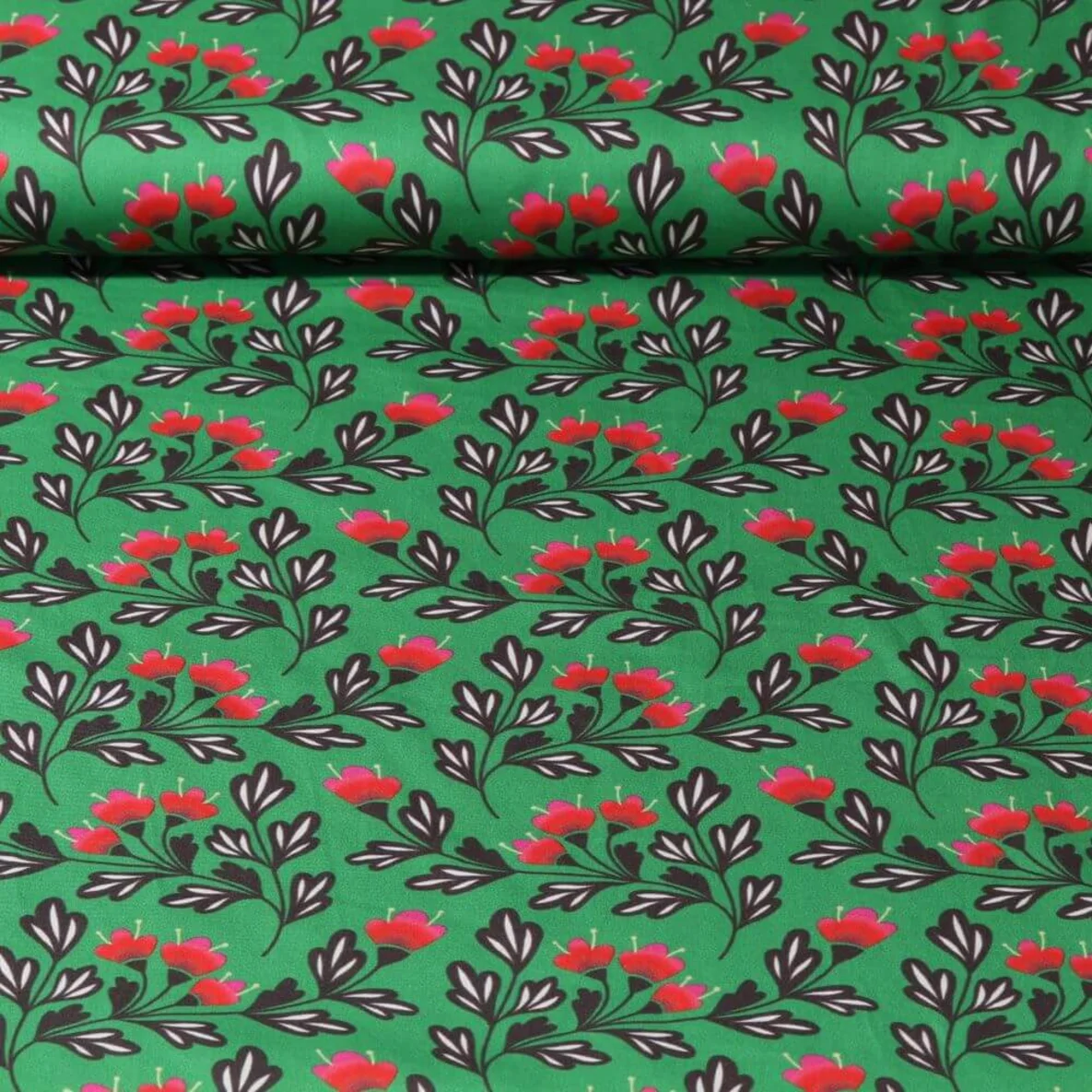 Bio-Baumwollsatin "Blue Bell" Grün