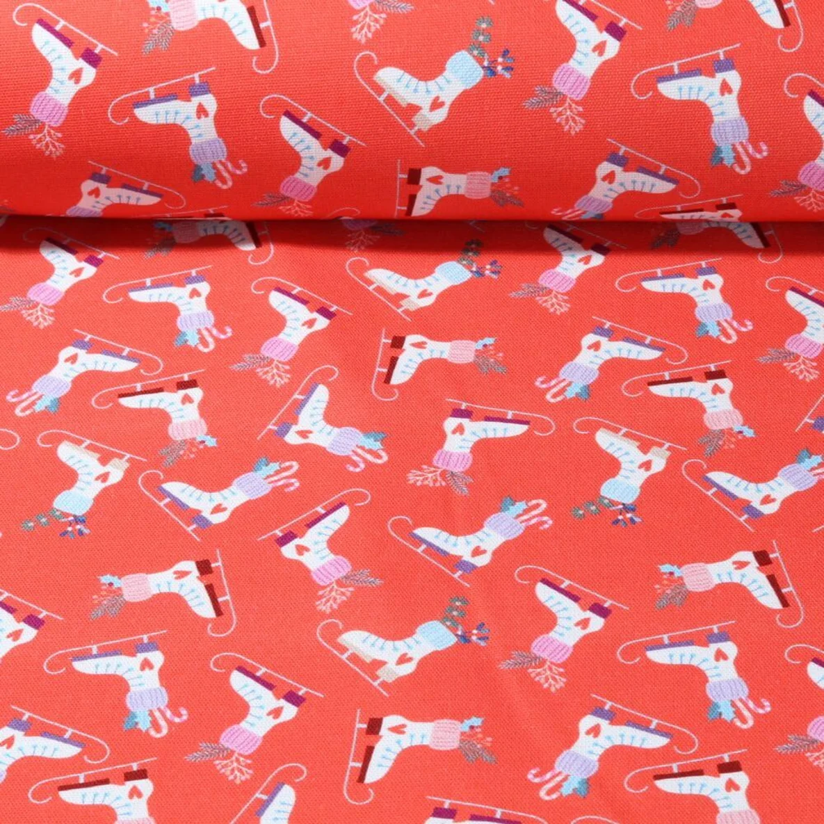 Bio-Canvas Hamburger Liebe "Christmas On Ice" Rot