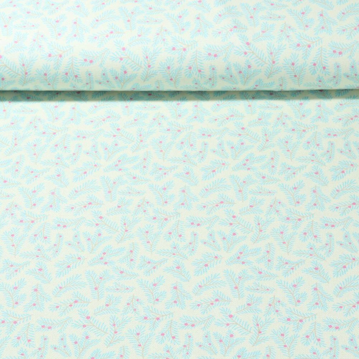 Bio-Canvas Hamburger Liebe "Christmas Twigs" Ecru